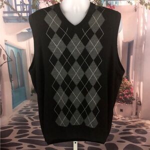Dockers Black & Gray Argyle Sweater Vest